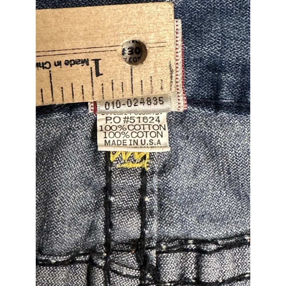 TRUE RELIGION Jeans Mens 36x33 Straight Leg Blue Denim Yellow Stitching